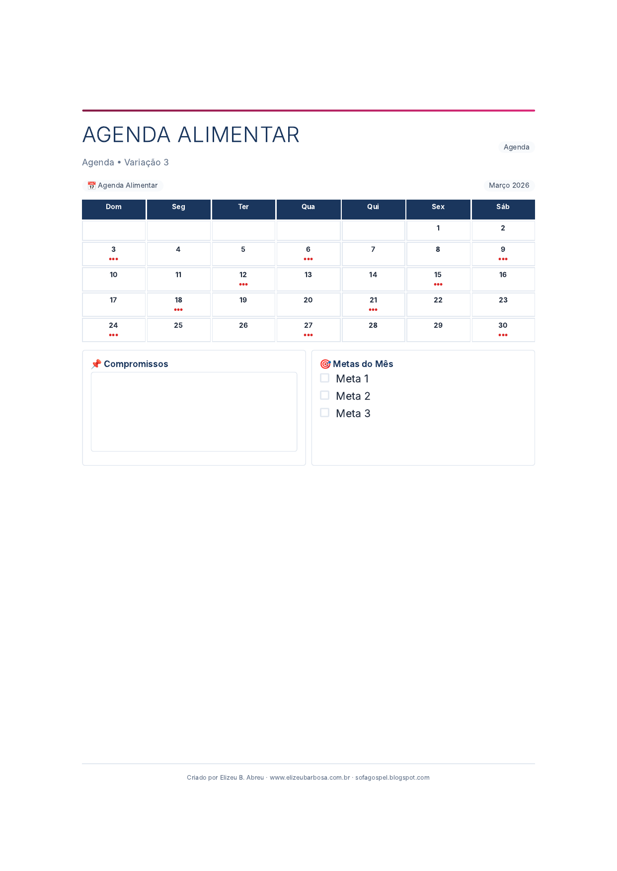 Agenda Agenda Alimentar V3 Corporate Feminino Rose