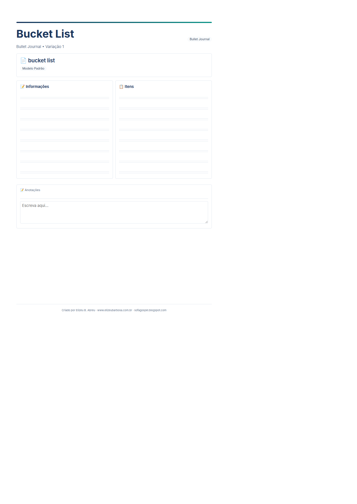 Bullet Journal Bucket List V1 Minimal Neutro Corporate