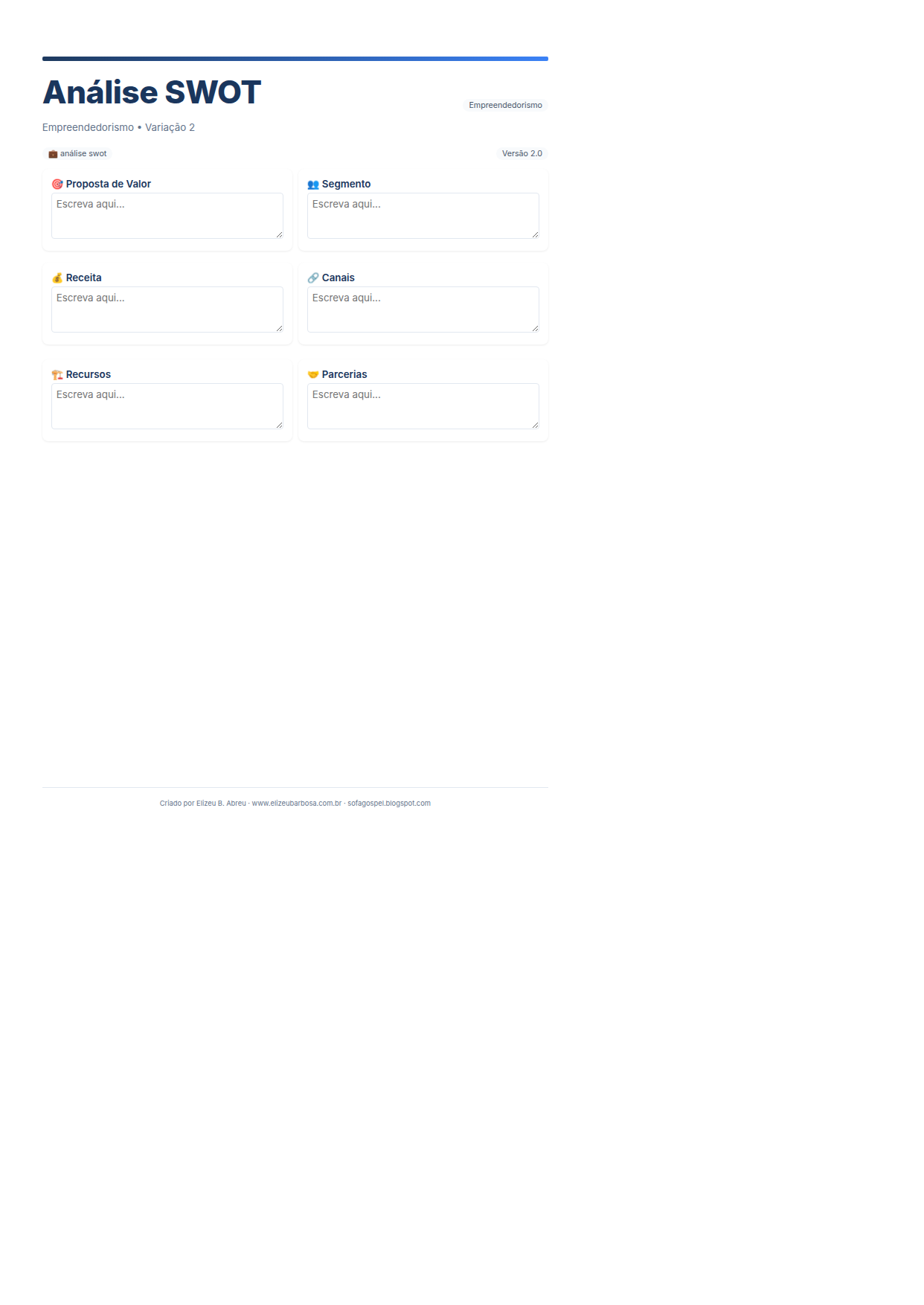 Empreendedorismo Analise Swot V2 Modern Masculino Slate