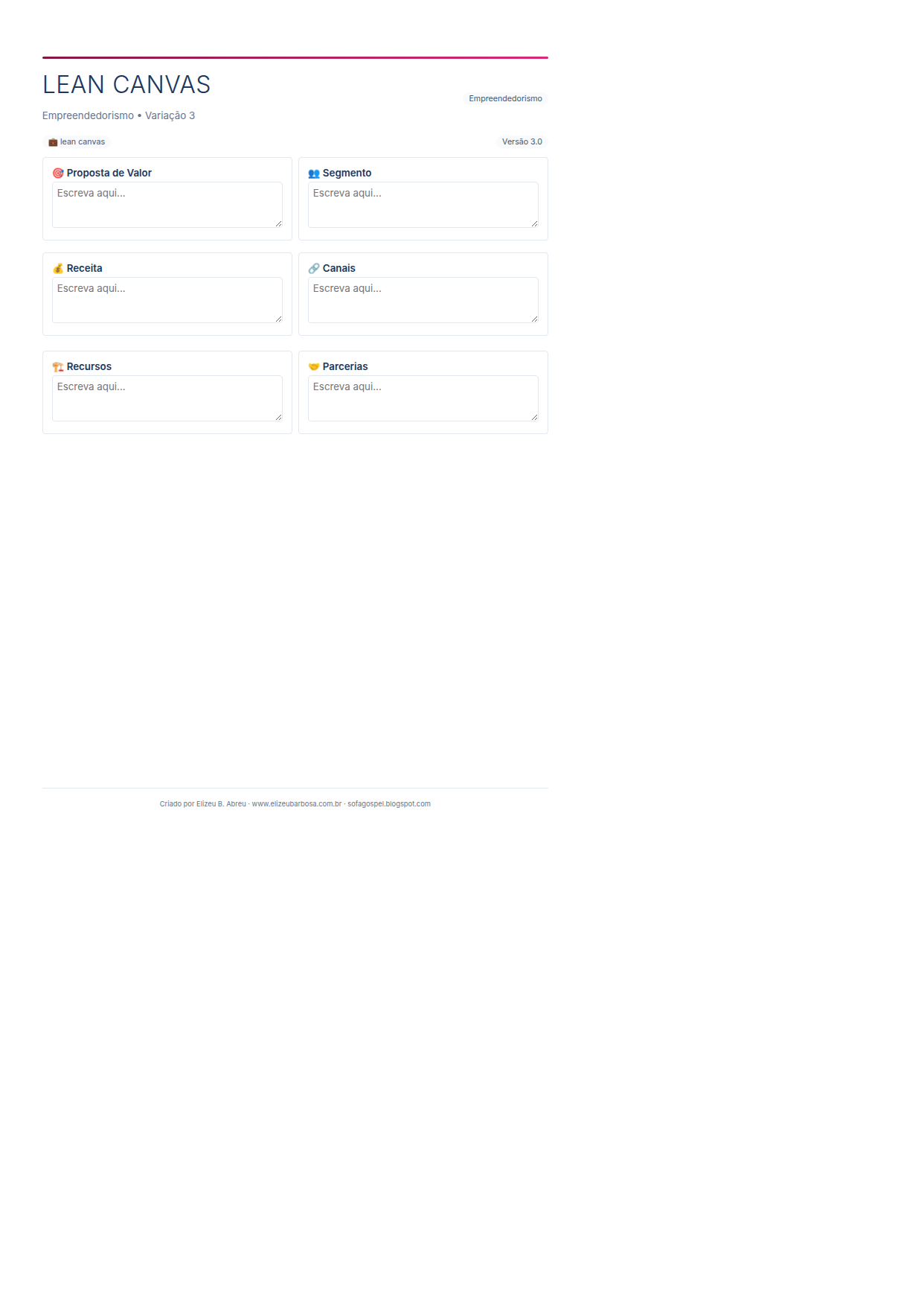 Empreendedorismo Lean Canvas V3 Corporate Feminino Slate