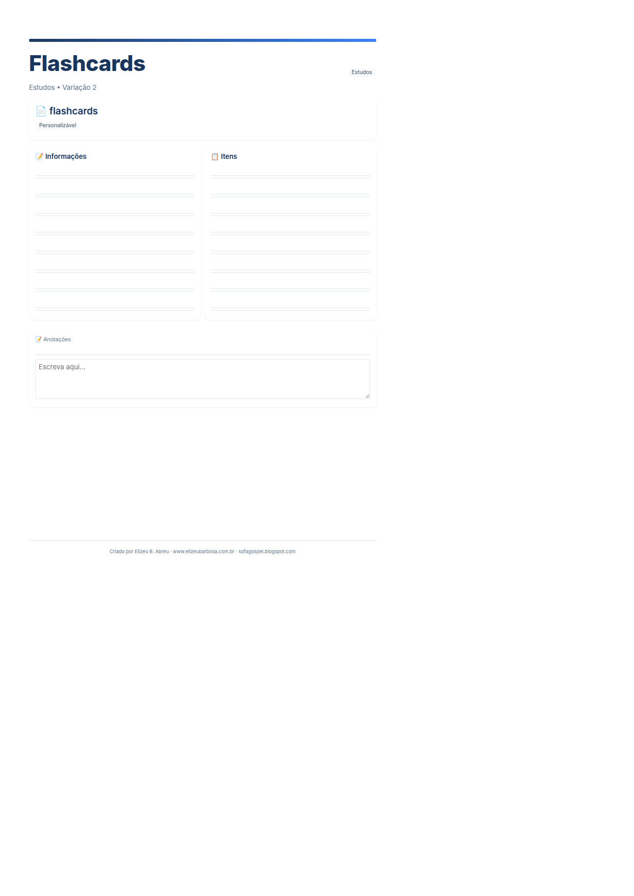 Estudos Flashcards V2 Modern Masculino Violet
