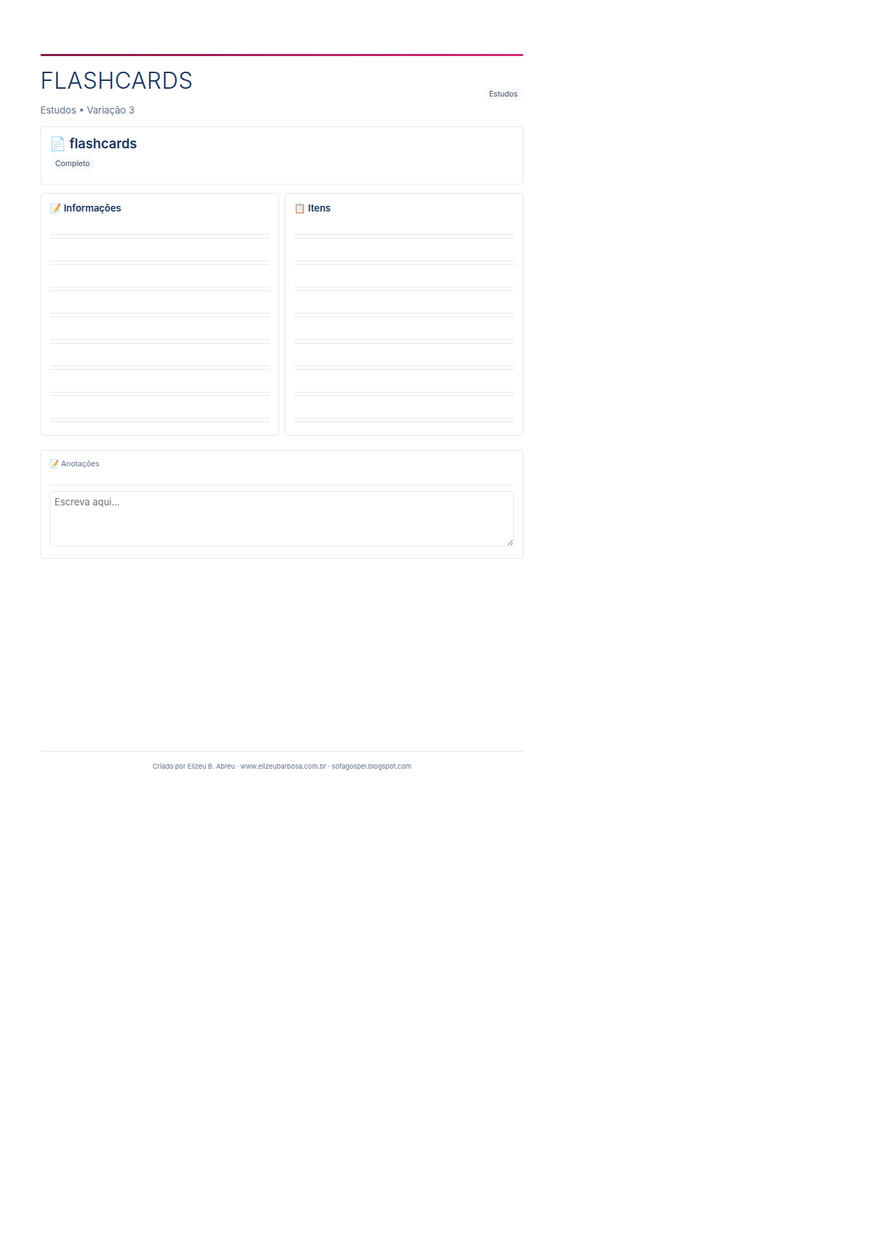 Estudos Flashcards V3 Corporate Feminino Teal