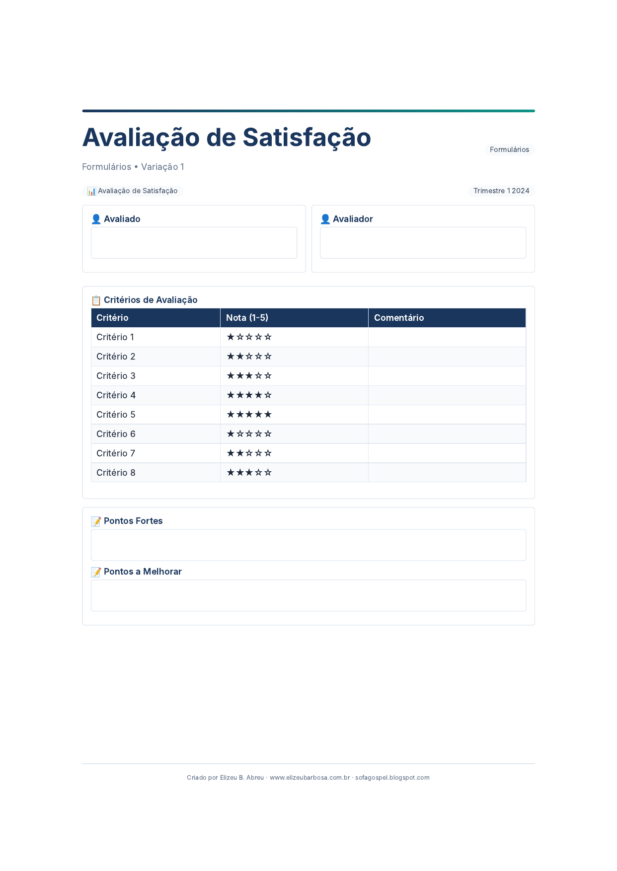 Formularios Avaliacao De Satisfacao V1 Minimal Neutro Forest