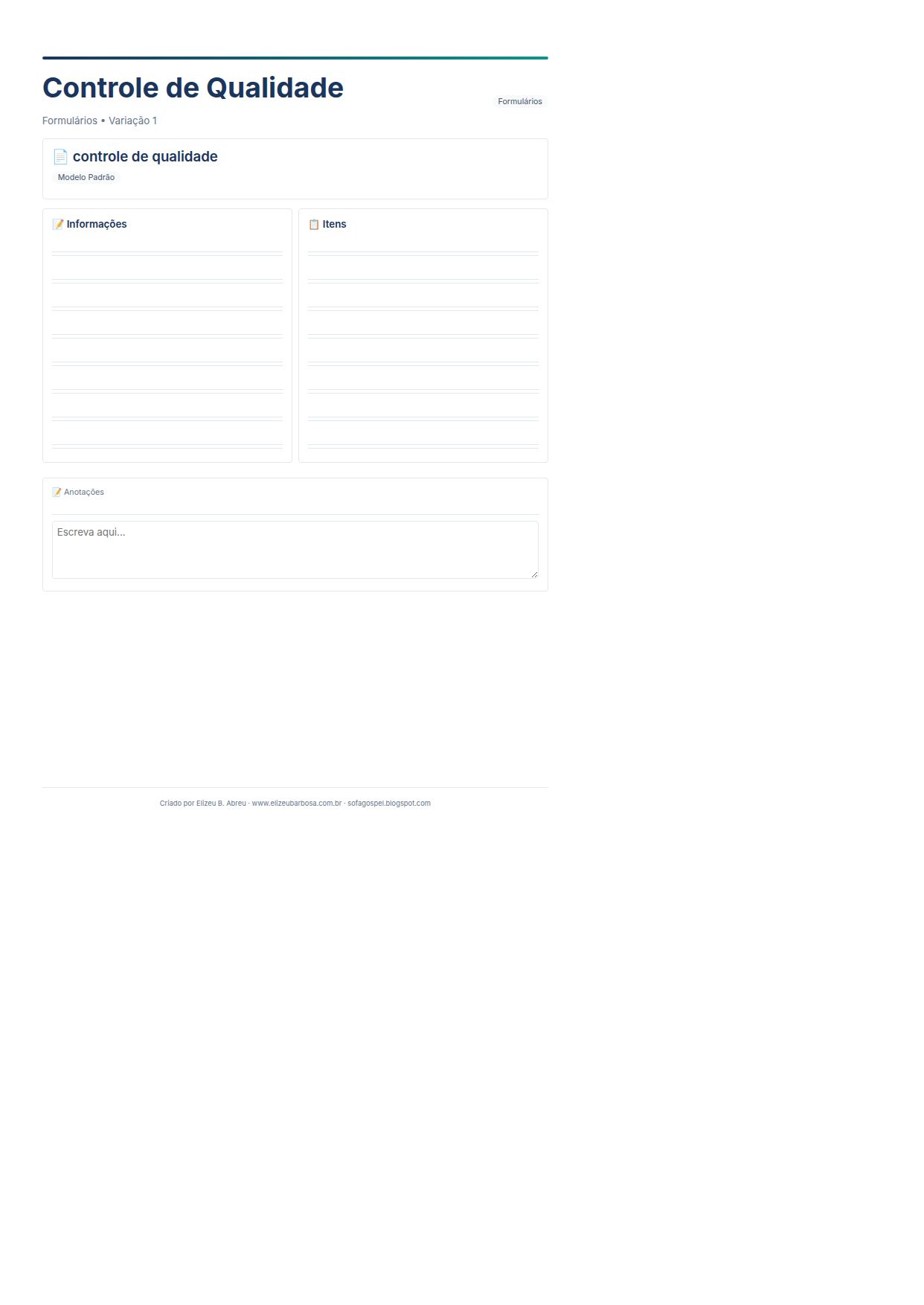 Formularios Controle De Qualidade V1 Minimal Neutro Rose