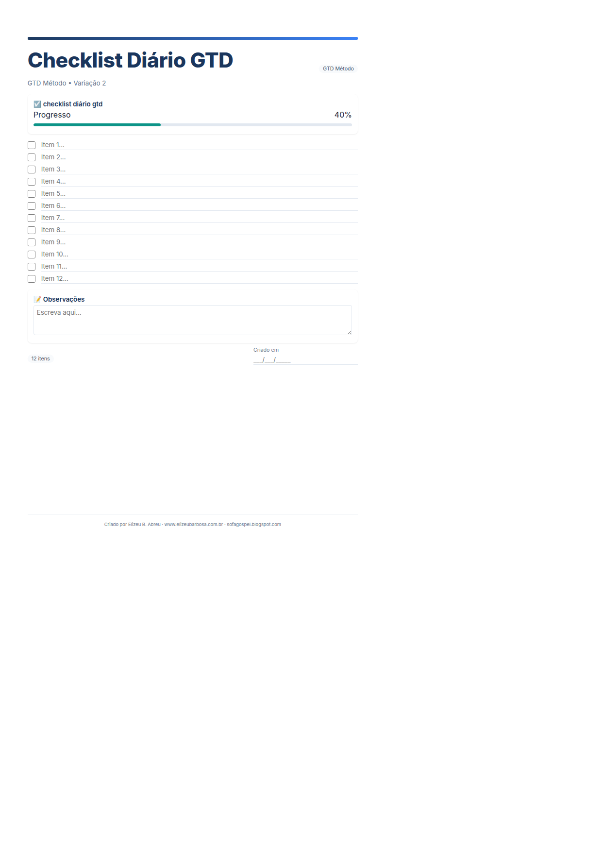 Gtd Metodo Checklist Diario Gtd V2 Modern Masculino Teal