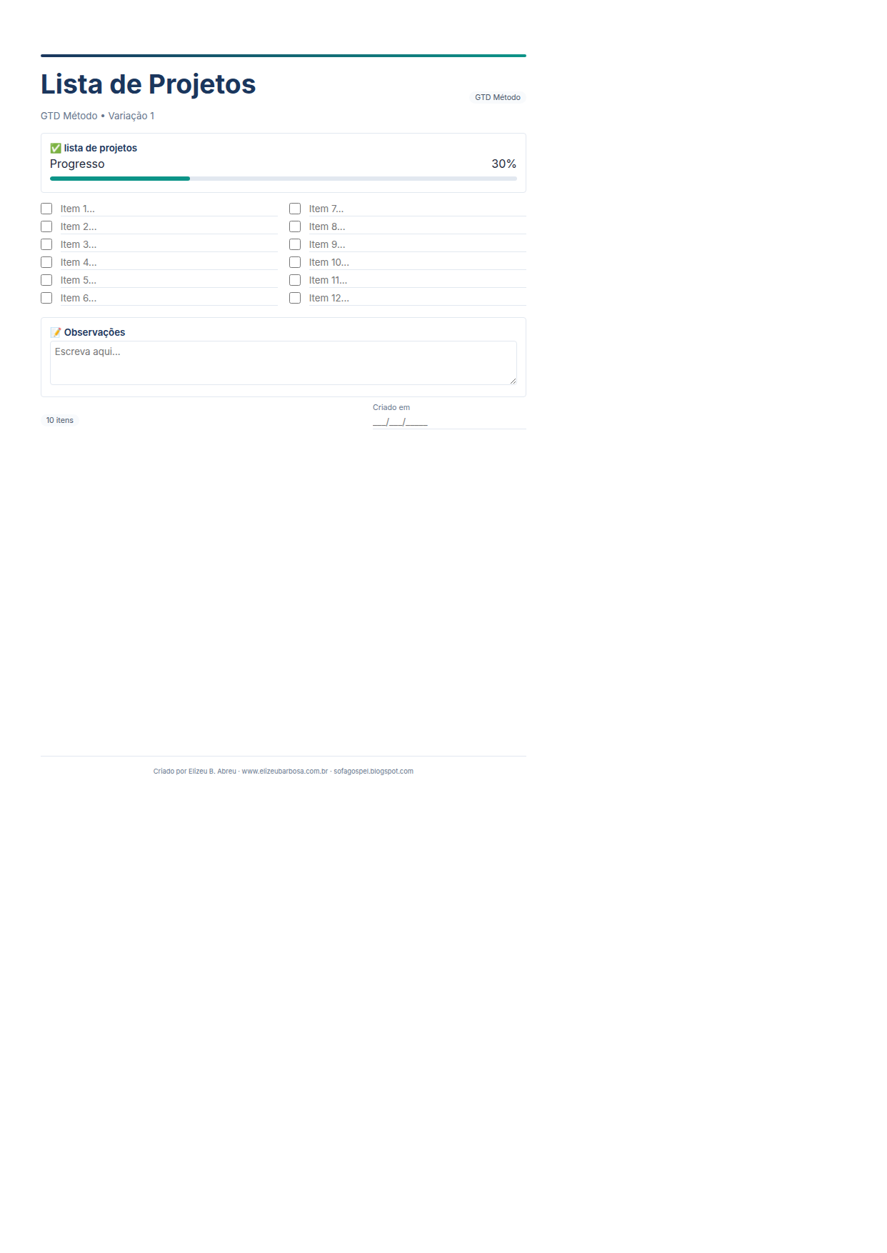 Gtd Metodo Lista De Projetos V1 Minimal Neutro Rose
