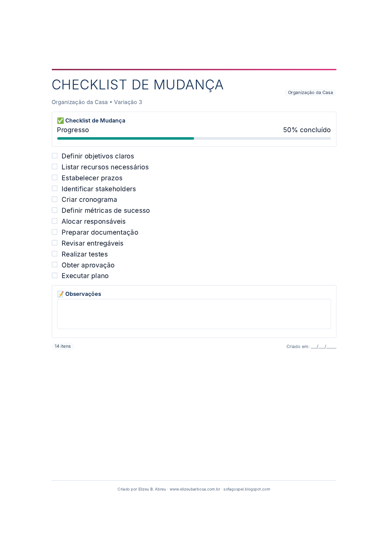 Organizacao Casa Checklist De Mudanca V3 Corporate Feminino Forest