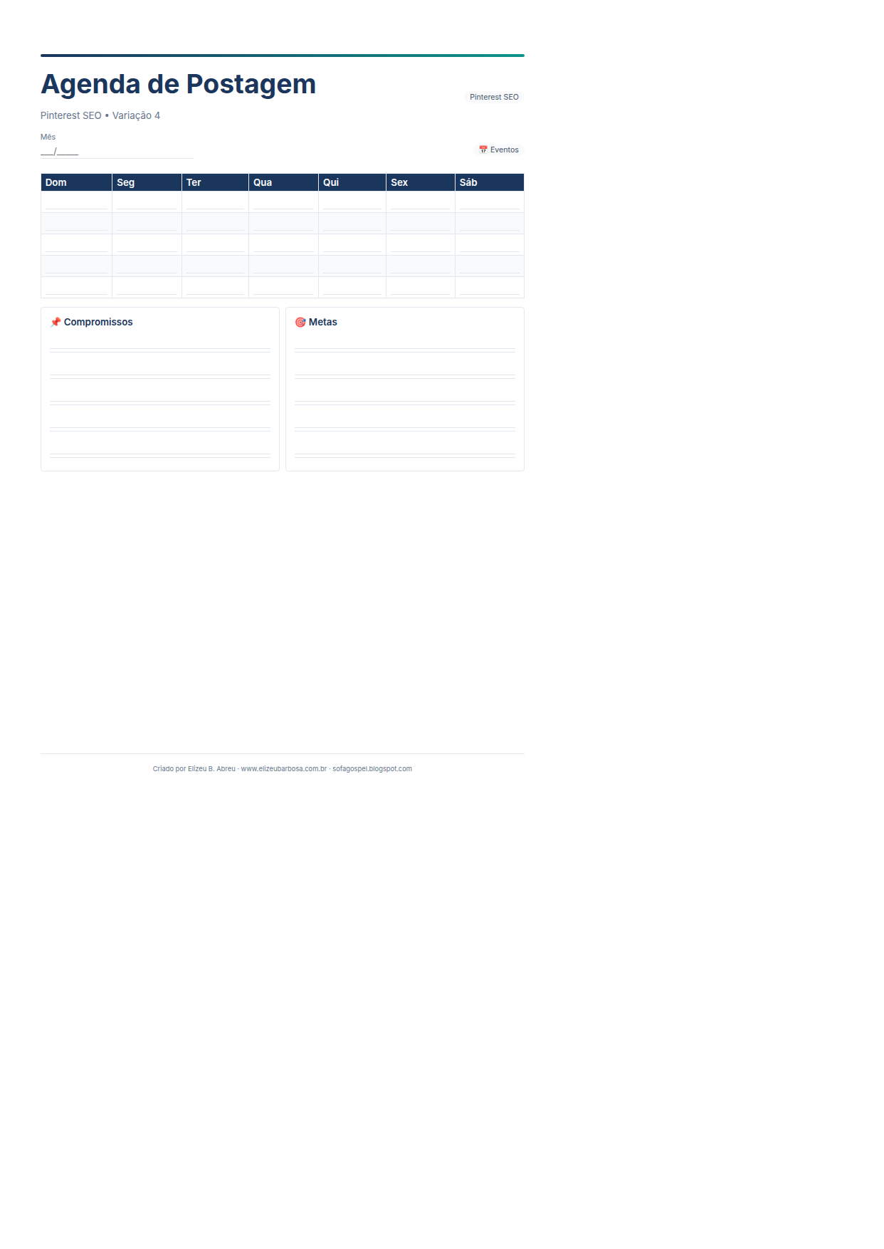 Pinterest Seo Agenda De Postagem V4 Minimal Neutro Modern