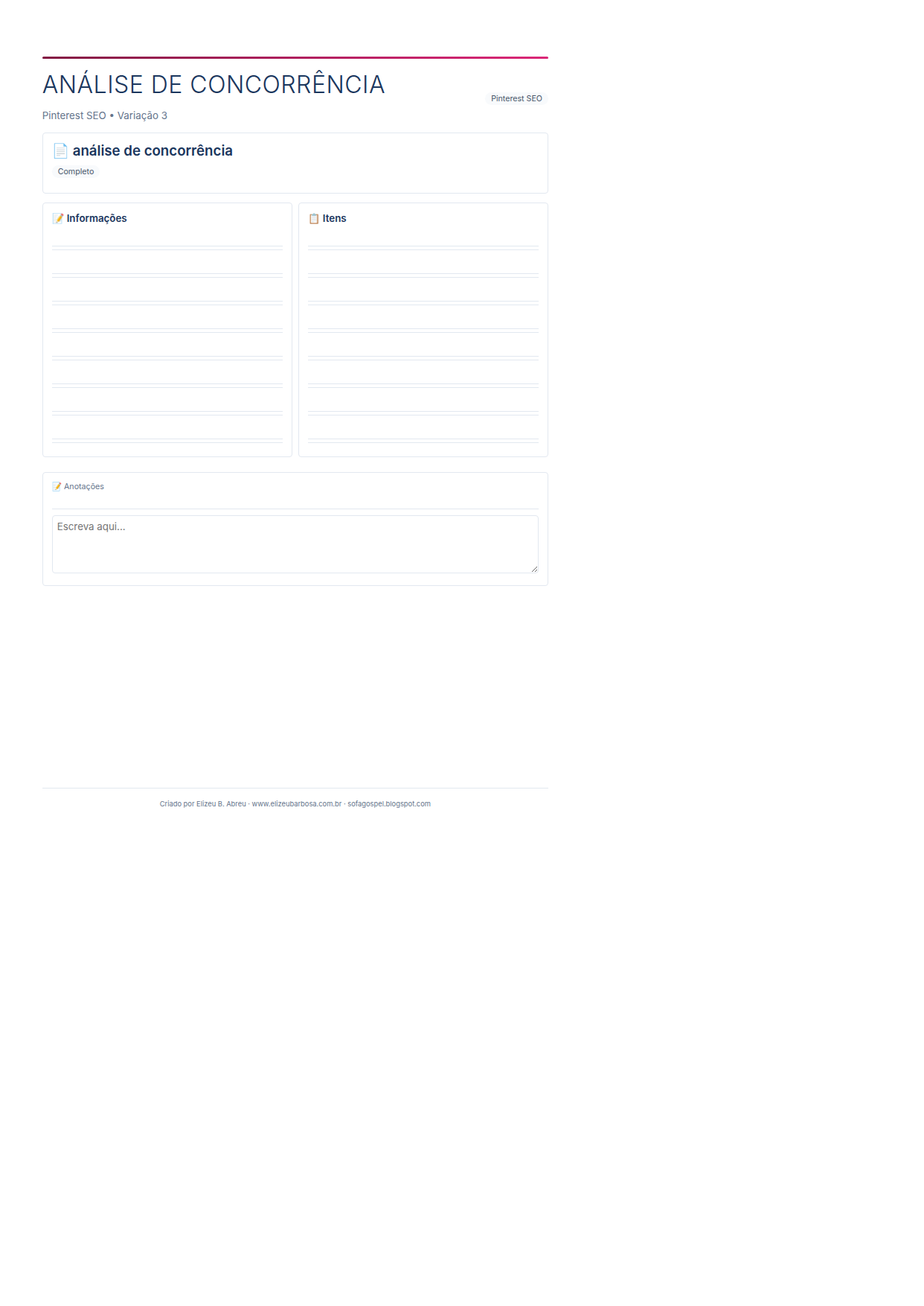 Pinterest Seo Analise De Concorrencia V3 Corporate Feminino Rose