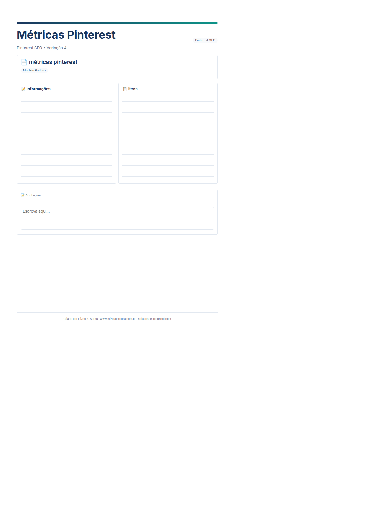 Pinterest Seo Metricas Pinterest V4 Minimal Neutro Teal