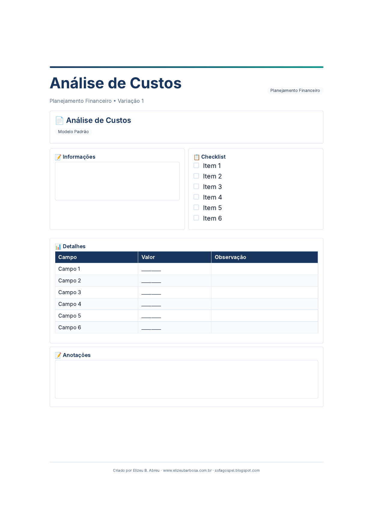Planejamento Financeiro Analise De Custos V1 Minimal Neutro Neutral