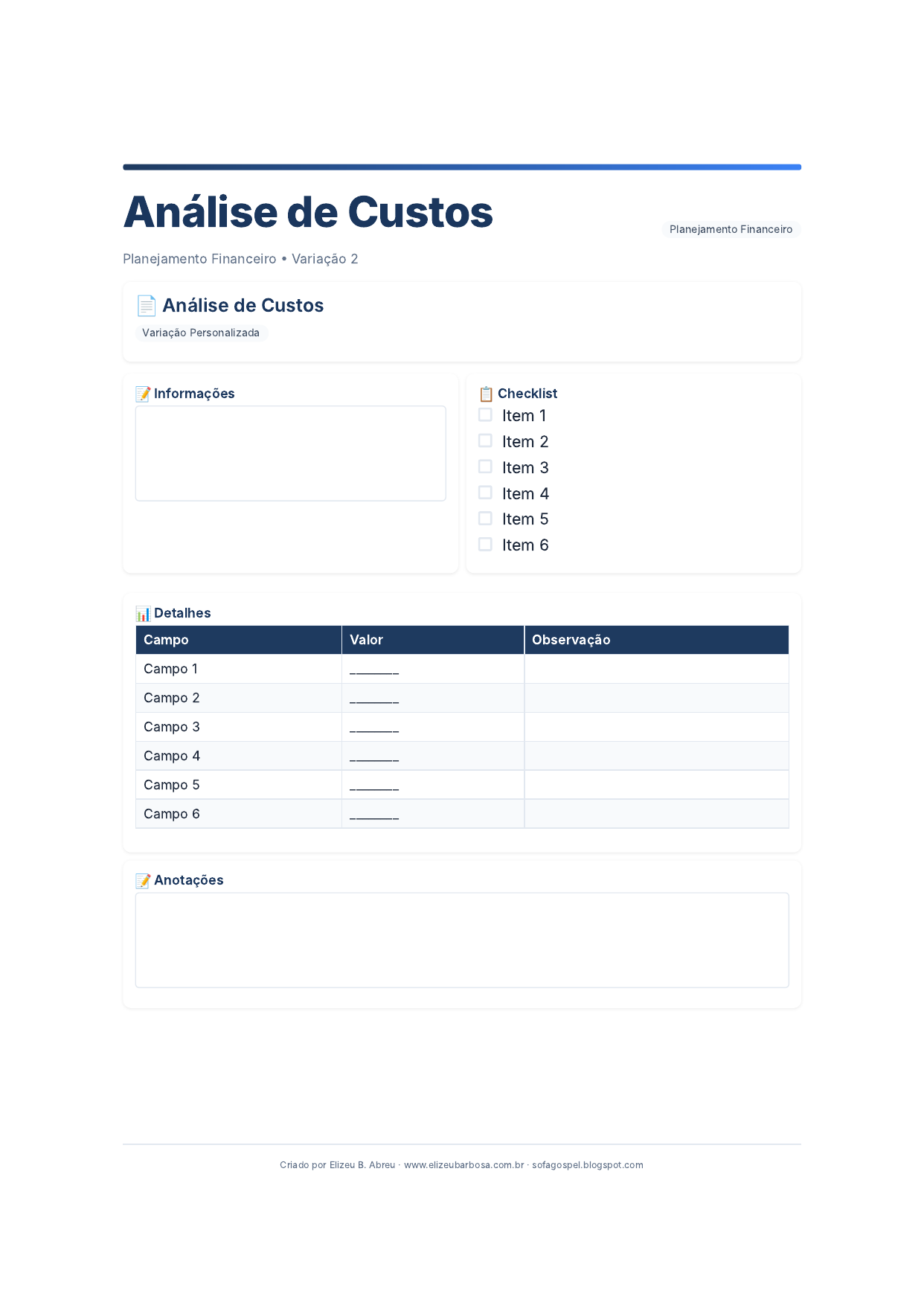 Planejamento Financeiro Analise De Custos V2 Modern Masculino Corporate