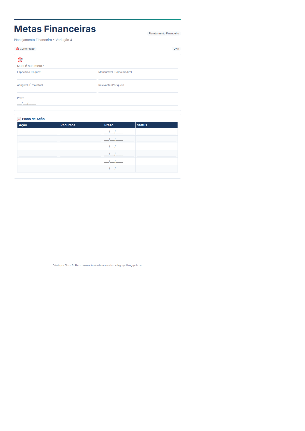 Planejamento Financeiro Metas Financeiras V4 Minimal Neutro Neutral