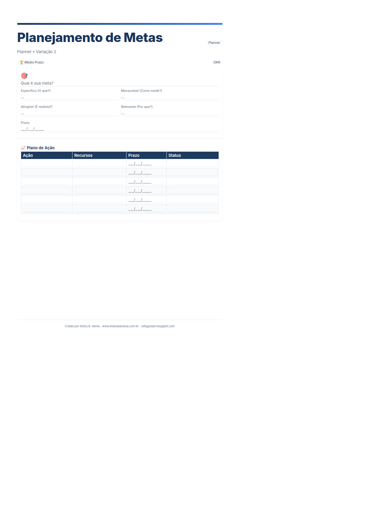Planner Planejamento De Metas V2 Modern Masculino Forest
