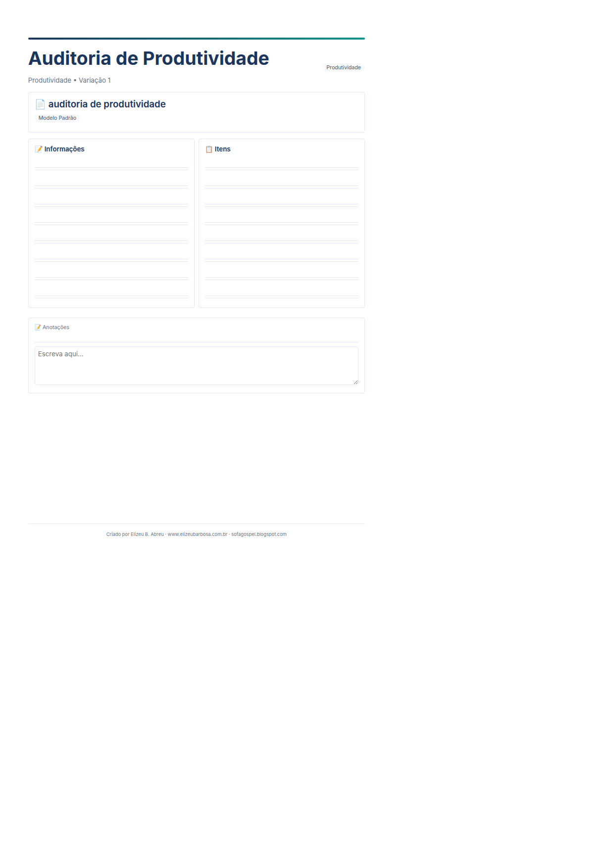 Produtividade Auditoria De Produtividade V1 Minimal Neutro Modern