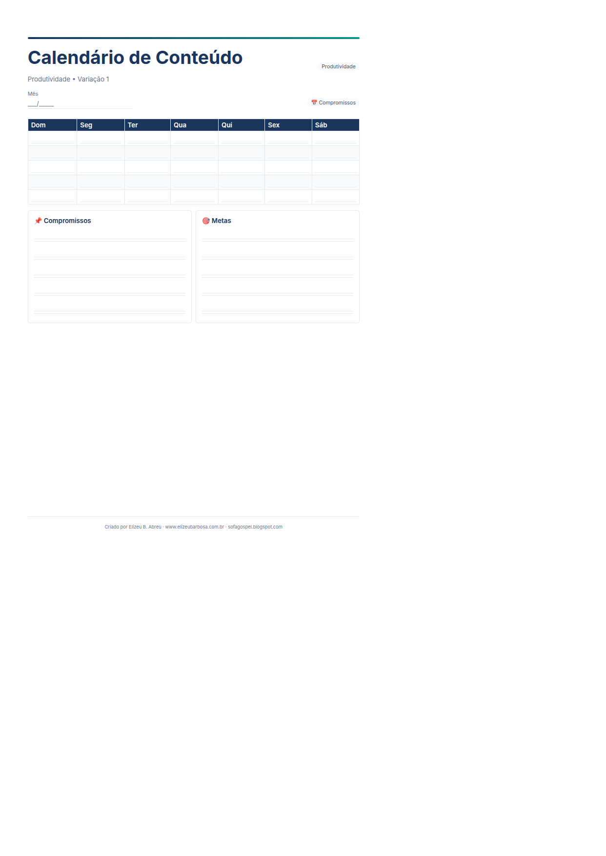 Produtividade Calendario De Conteudo V1 Minimal Neutro Neutral