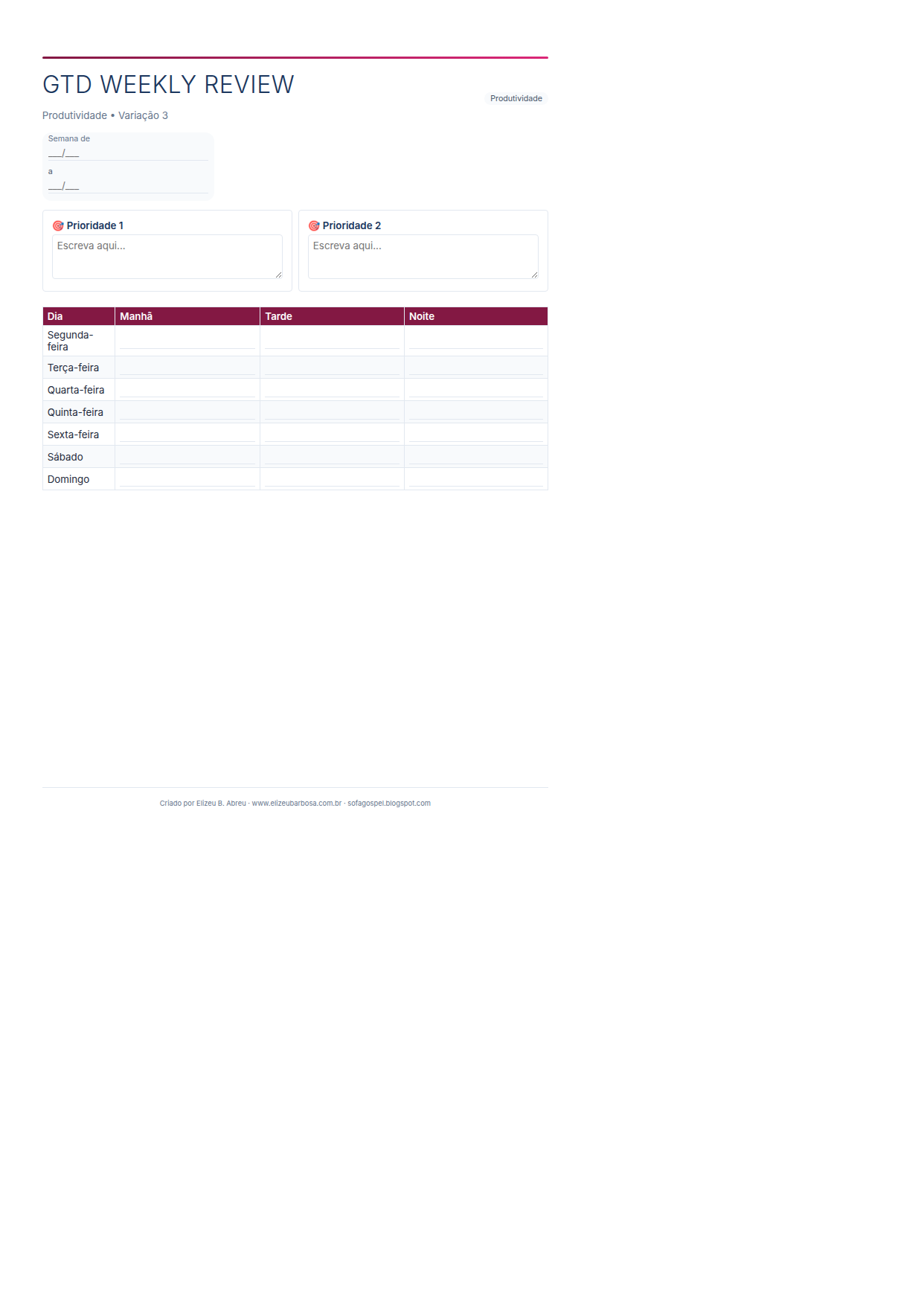 Produtividade Gtd Weekly Review V3 Corporate Feminino Neutral