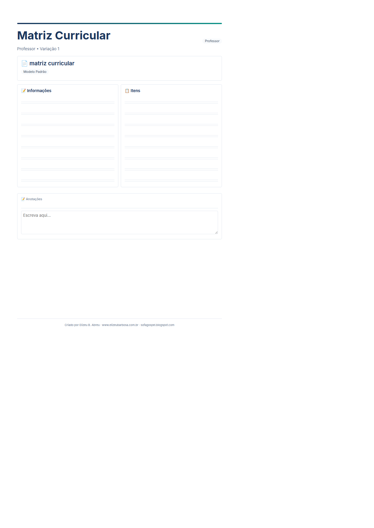 Professor Matriz Curricular V1 Minimal Neutro Forest