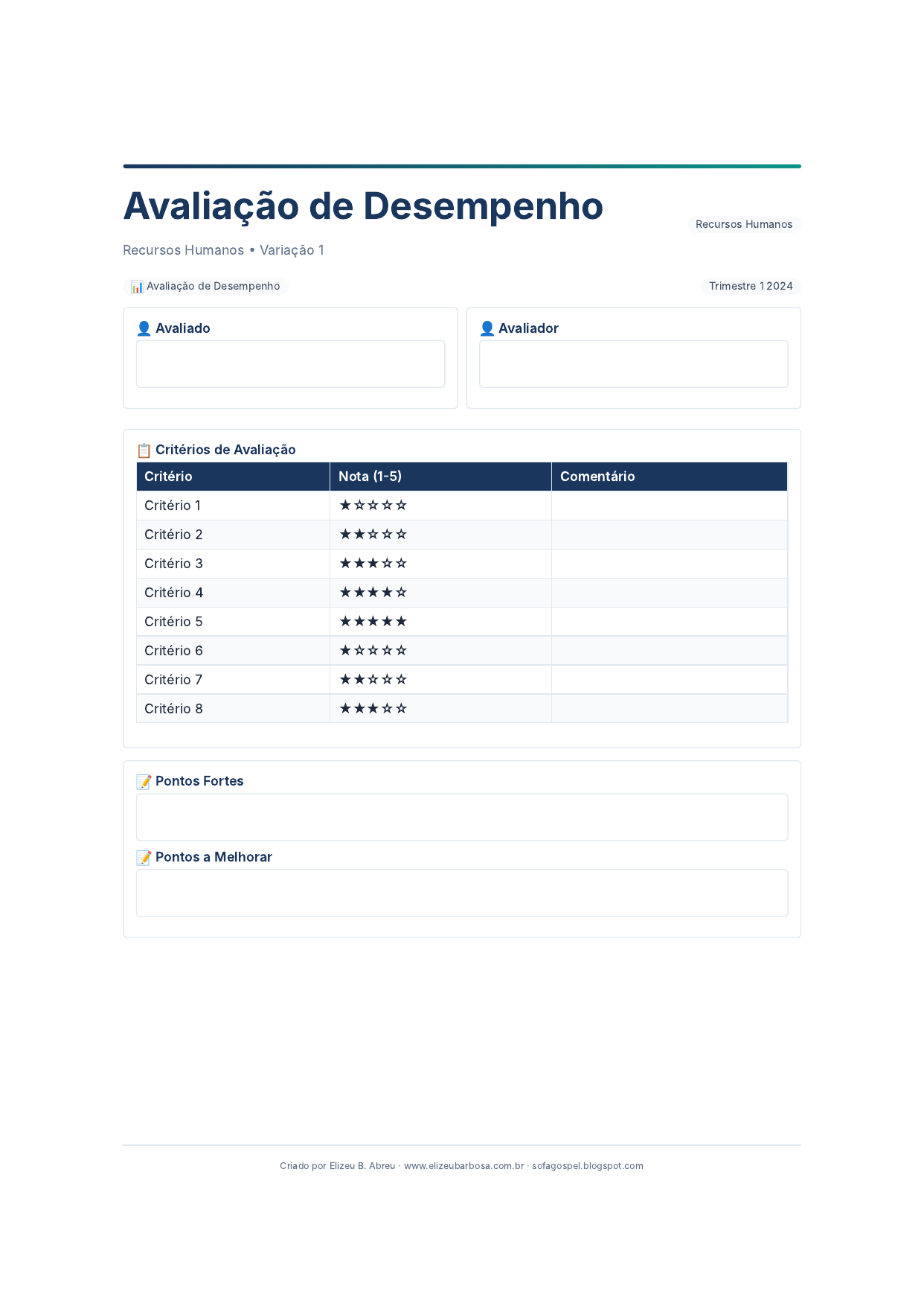 Rh Avaliacao De Desempenho V1 Minimal Neutro Forest