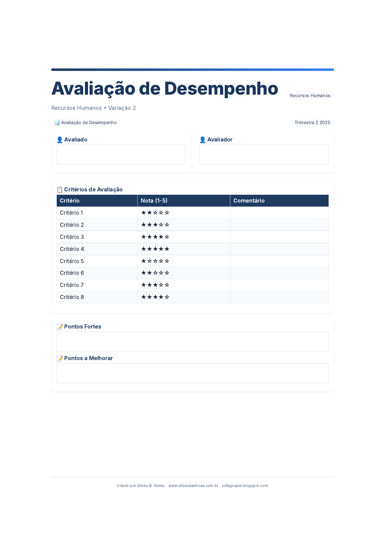 Rh Avaliacao De Desempenho V2 Modern Masculino Sunset