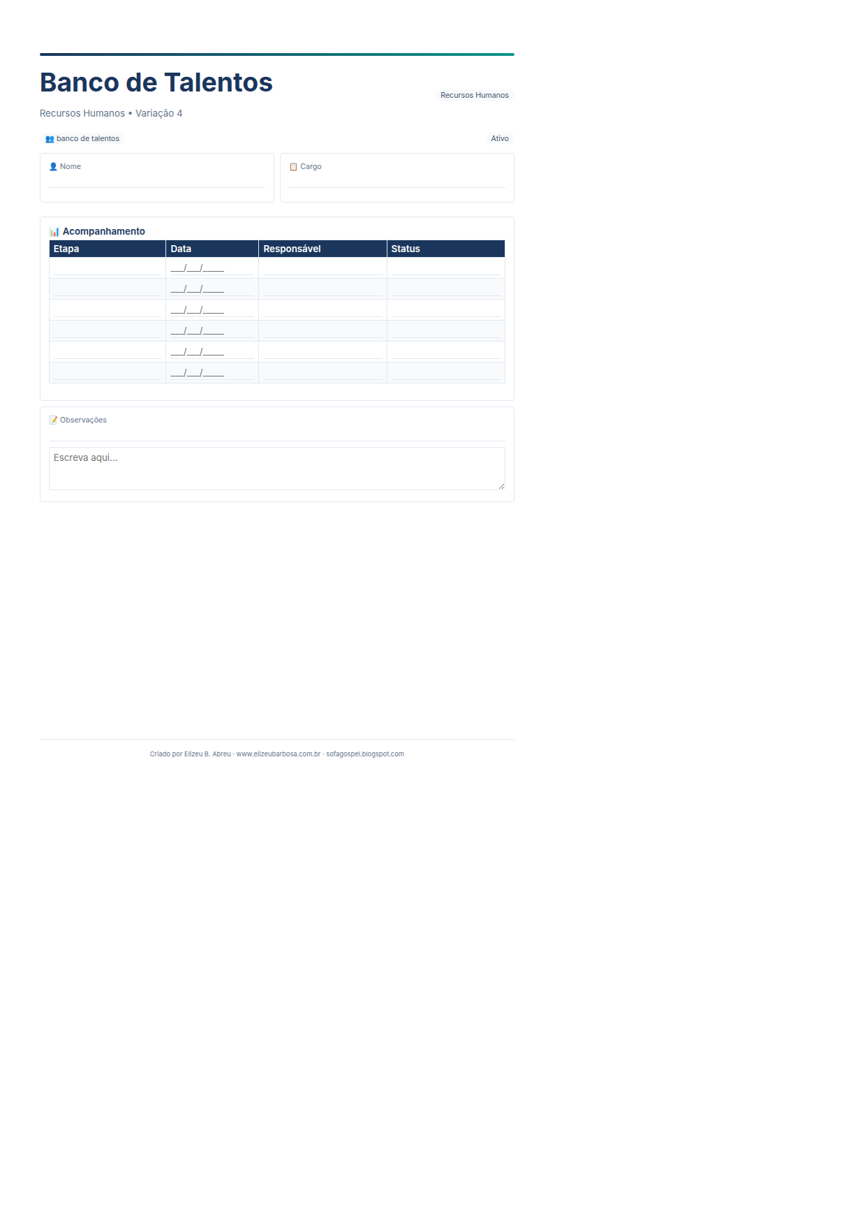 Rh Banco De Talentos V4 Minimal Neutro Corporate