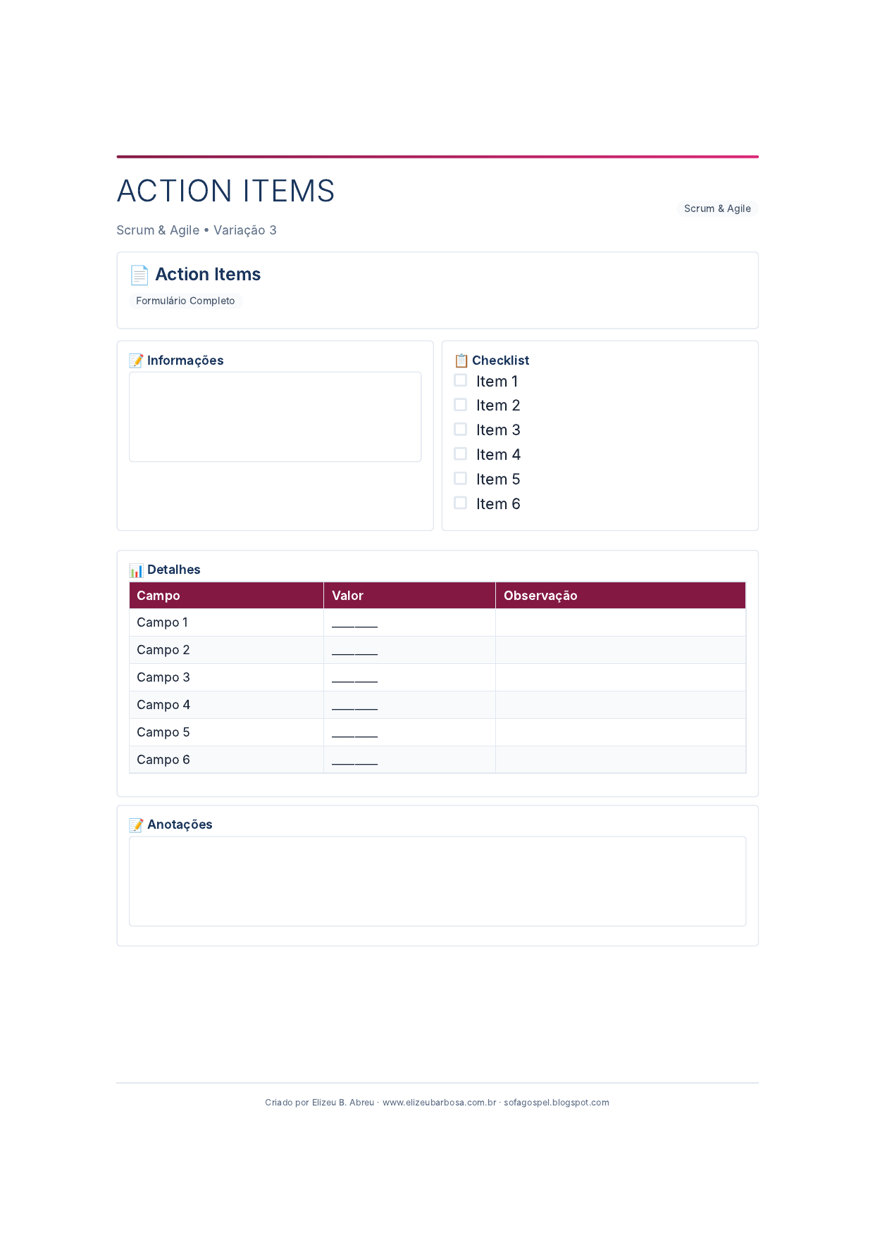 Scrum Action Items V3 Corporate Feminino Forest