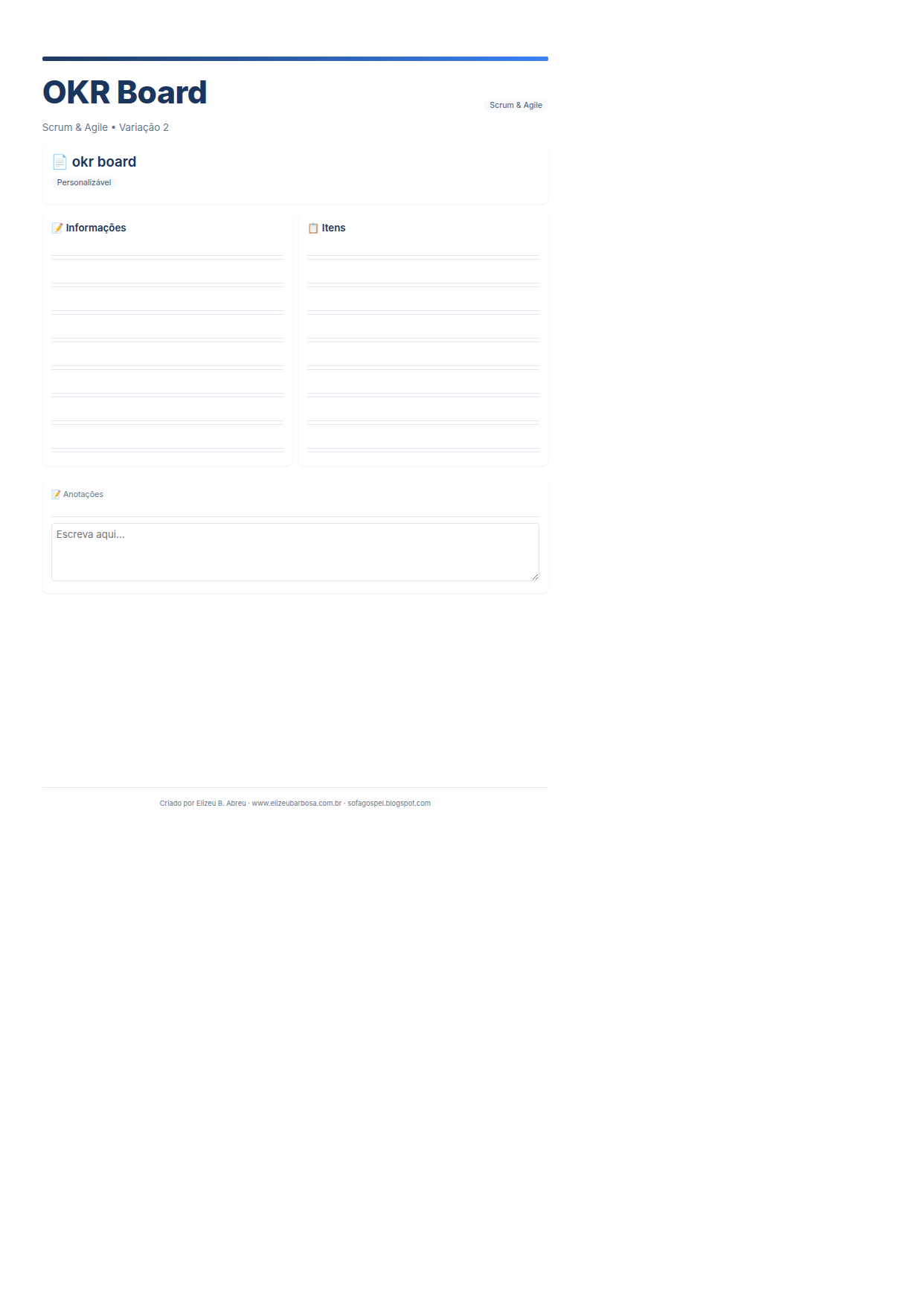 Scrum Okr Board V2 Modern Masculino Sunset